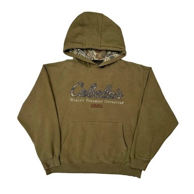 World'S Foremost Outfitter Cabelas Spellout Hoodie - XL Grün Baumwolle