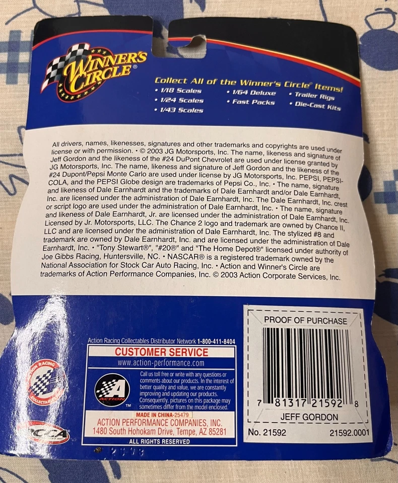 Jeff Gordon Pepsi Billion Dollar 2003 Chevrolet Winner's Circle 1/64 Diecast - Image 2 of 3