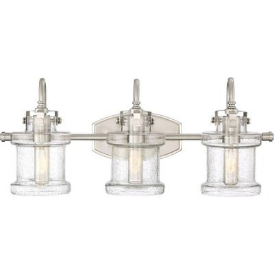 3 Light Transitional Vanity Light Fixture-Brushed Nickel Finish - Bathroom -