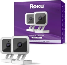 Roku Indoor Camera for Home Security, 2-Pack - Wired Security Camera with 1080p