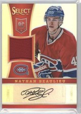 2013-14 Panini Select Rookie Jersey Silver Prizm 36/99 Nathan Beaulieu Auto h3a