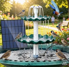 3.5W Solarbrunnen für Draussen, 3Schicht abnehmbares Vogelbad und Vogelfutter