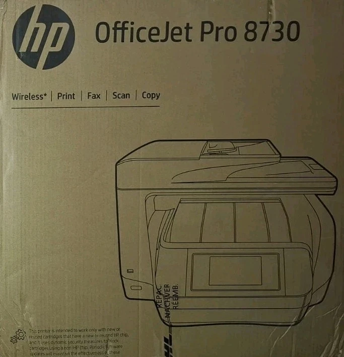 HP OfficeJet Pro 8730 Tinten Multifunktionsdrucker Dual Duplex ADF Wi-Fi Win 11 - Bild 2 von 4