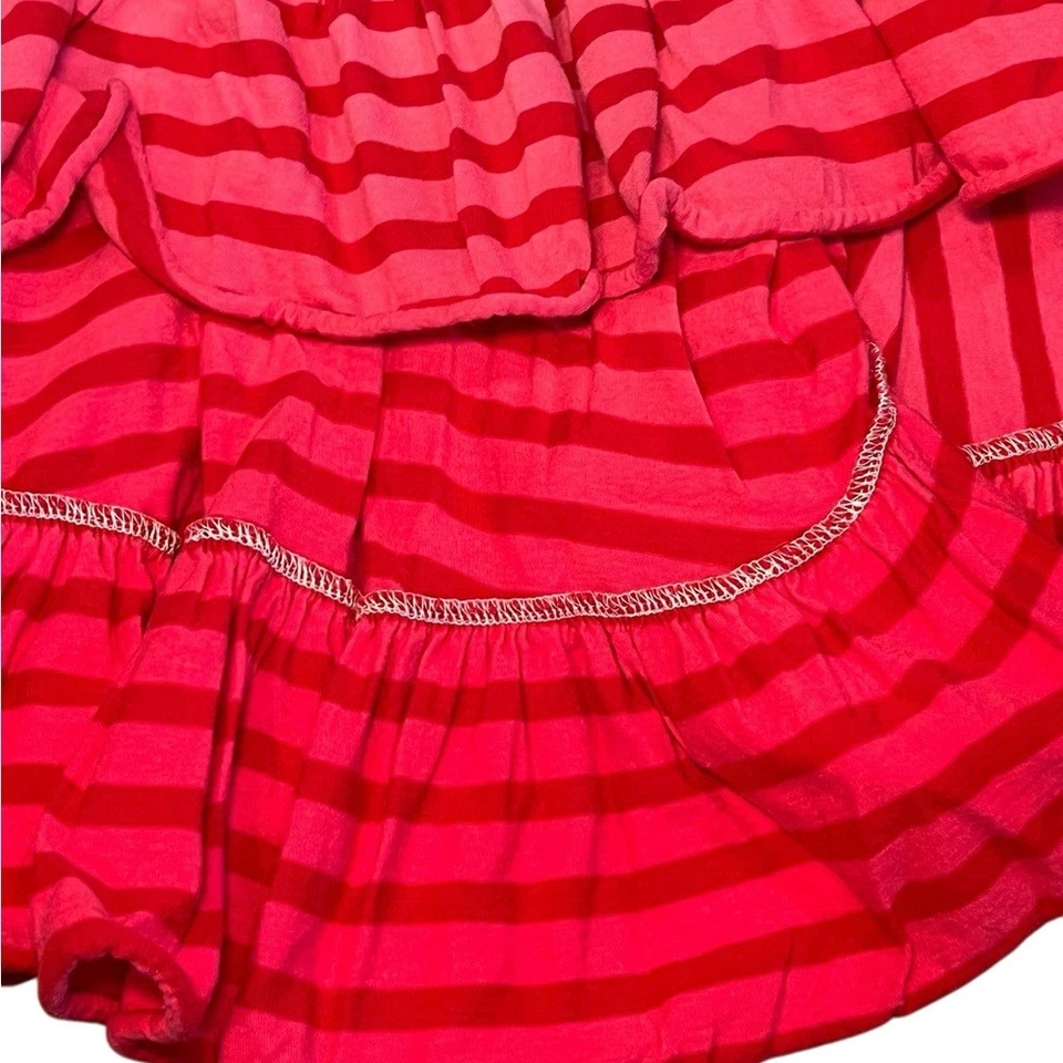 Vestido sin mangas con volantes blancos y rojos con alas de papel con correas de espagueti, talla 8 Foto 2 de 4