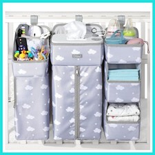 XL Hanging Diaper Caddy Organizer for Baby Essentials, Removable 3 in 1 Diape...
