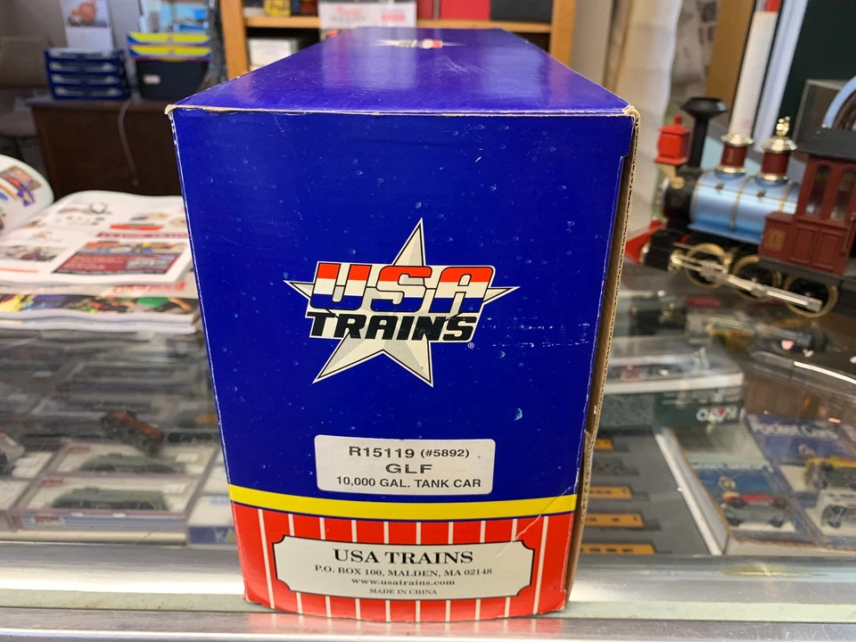 USA TRAINS G SCALE R15119 GULF CHEMICAL TANK CAR METAL WHEELS KNUCKLE COUPLERS - Image 4 of 4