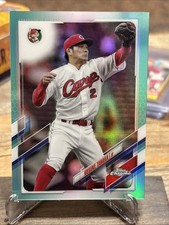 Kosuke Tanaka 2021 Topps Chrome Aqua Refractor 170/199.  Hiroshima Toyo Carp