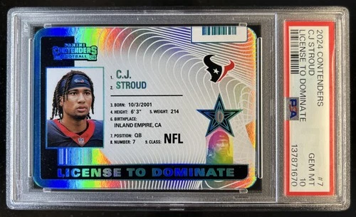 2024 Panini Contenders C.J. Stroud License to Dominate #7 Texans PSA 10 GEM MINT