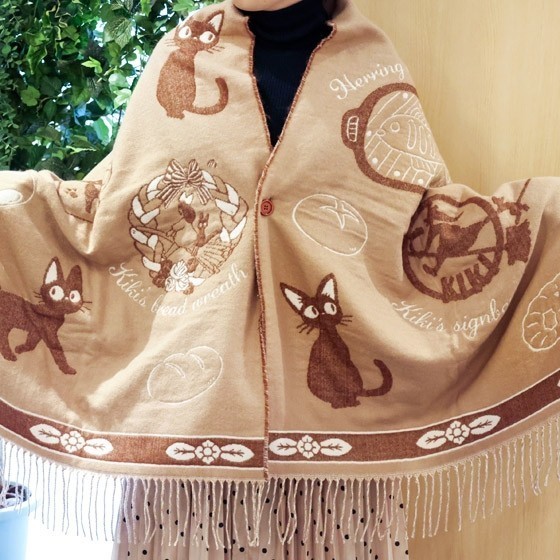 Animation Merchandise Hexe Katze Winter Warm Cartoon Schal Tuch