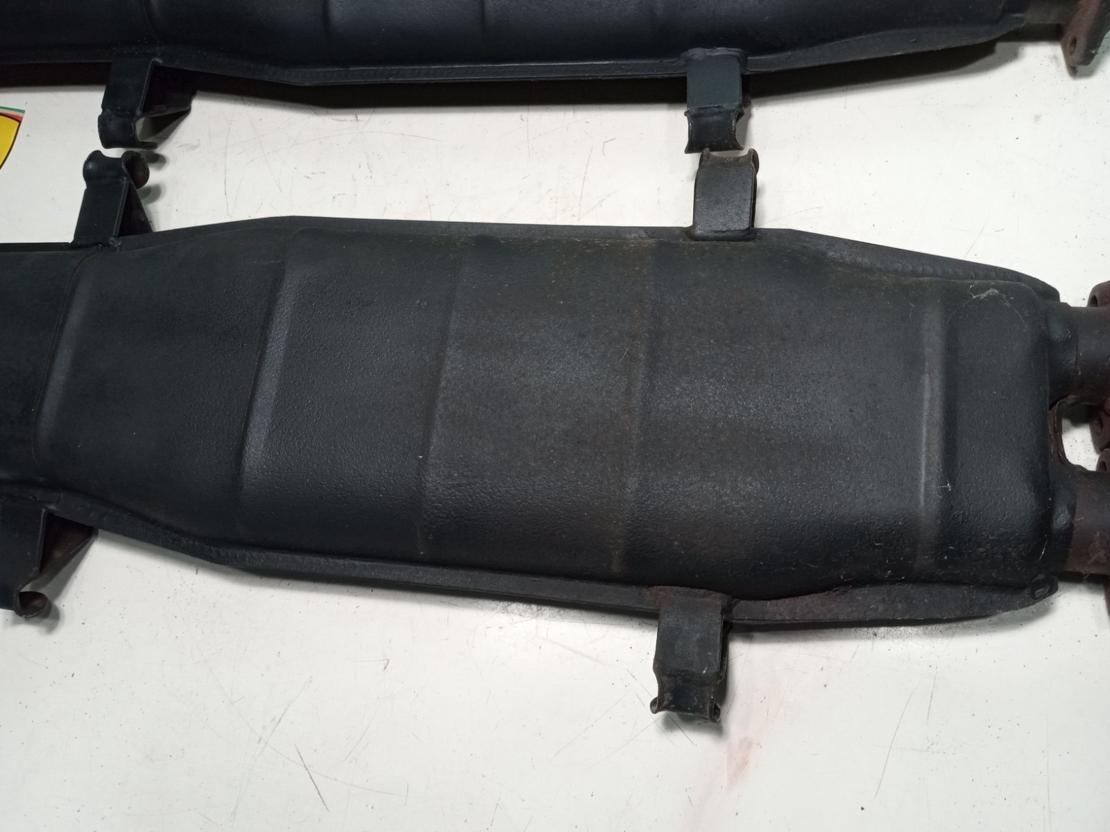 Ferrari 365 GTC/4 Engine Exhaust Pipe Muffler Silencers_Pair_GENUINE