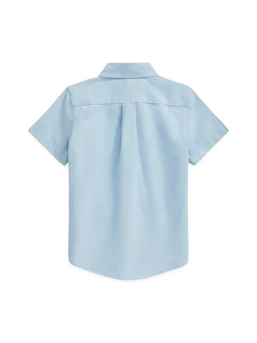 Polo Ralph Lauren Cotton Oxford Button Down Shirt Boys XL18-20 Blue Short Sleeve - Picture 2 of 4