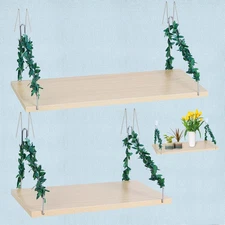 2 Size Cubicle Shelf for Fabric Walls with Hooks, 15.7" and 11.8" Wooden Office
