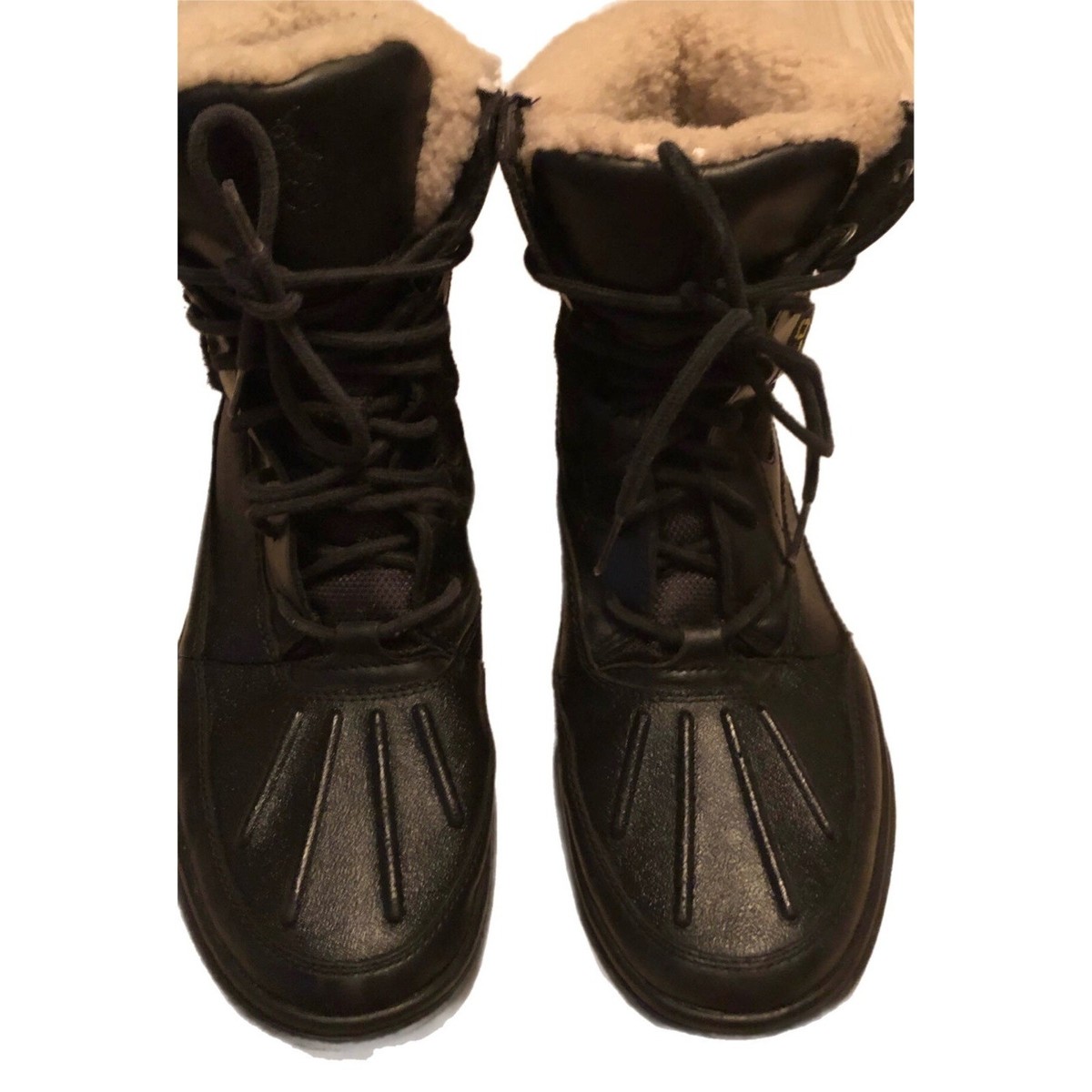 Polo Ralph Lauren Black Suede Shearling Lined Tavin Hiking