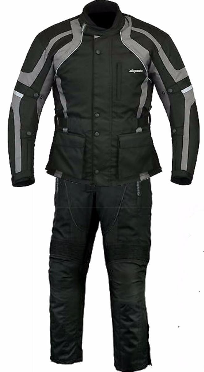 RKSports Commander Moto Impermeabile Grigio Tuta Tessile Pantaloni
