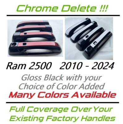 #ad #ad Black Door Handle Overlays 2011 2012 2013 2014 Fits Dodge Ram 2500 U PICK CLR $125.00
