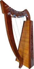 DEURA 27" Diagonal 15 Strings Semi LEVERS Celtic Irish ROSEWOOD HARP with Bag
