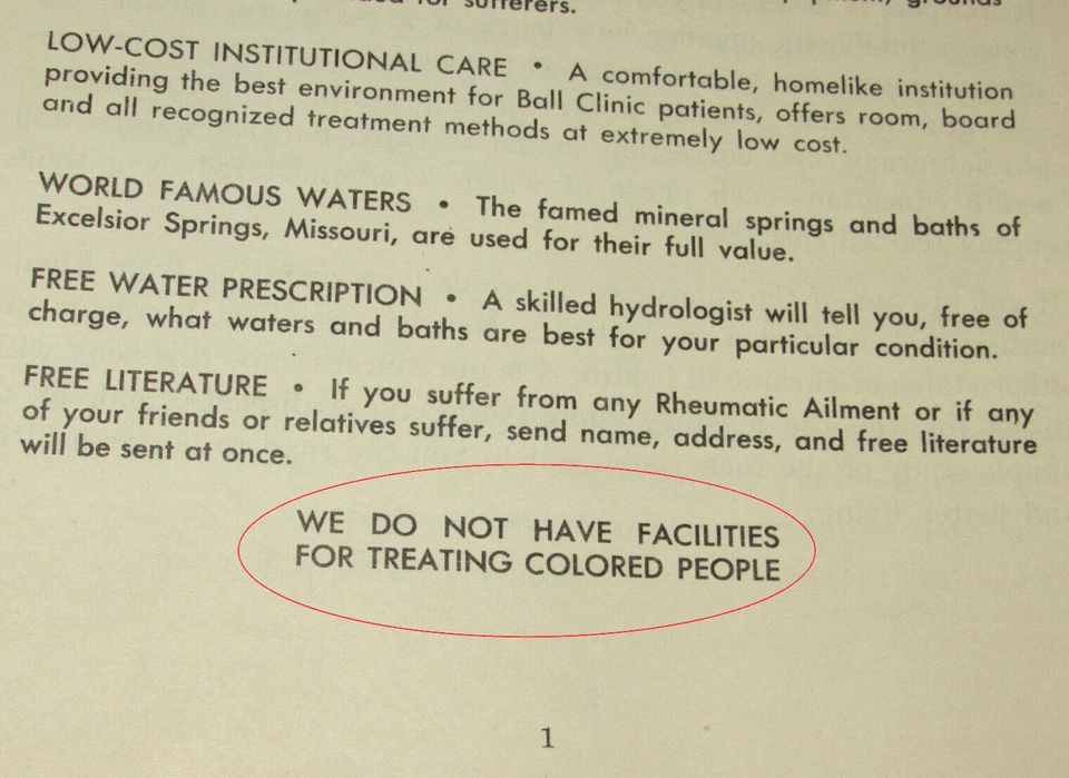 VINTAGE 1950s MISSOURI RHEUMATISM MEDICAL CLINIC BOOK! SEGREGATED TREATMENT! Foto 3 de 4