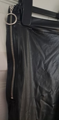 BooHoo Womens Leather Look PVC Side Zip Detail Trousers Leggings Size 12 - Picture 3 of 8