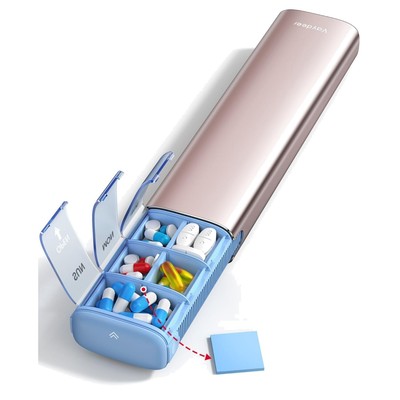 Tablettenbox 7 Tage Trockensicher Metall Reisepillendose Medikamentenorganizer