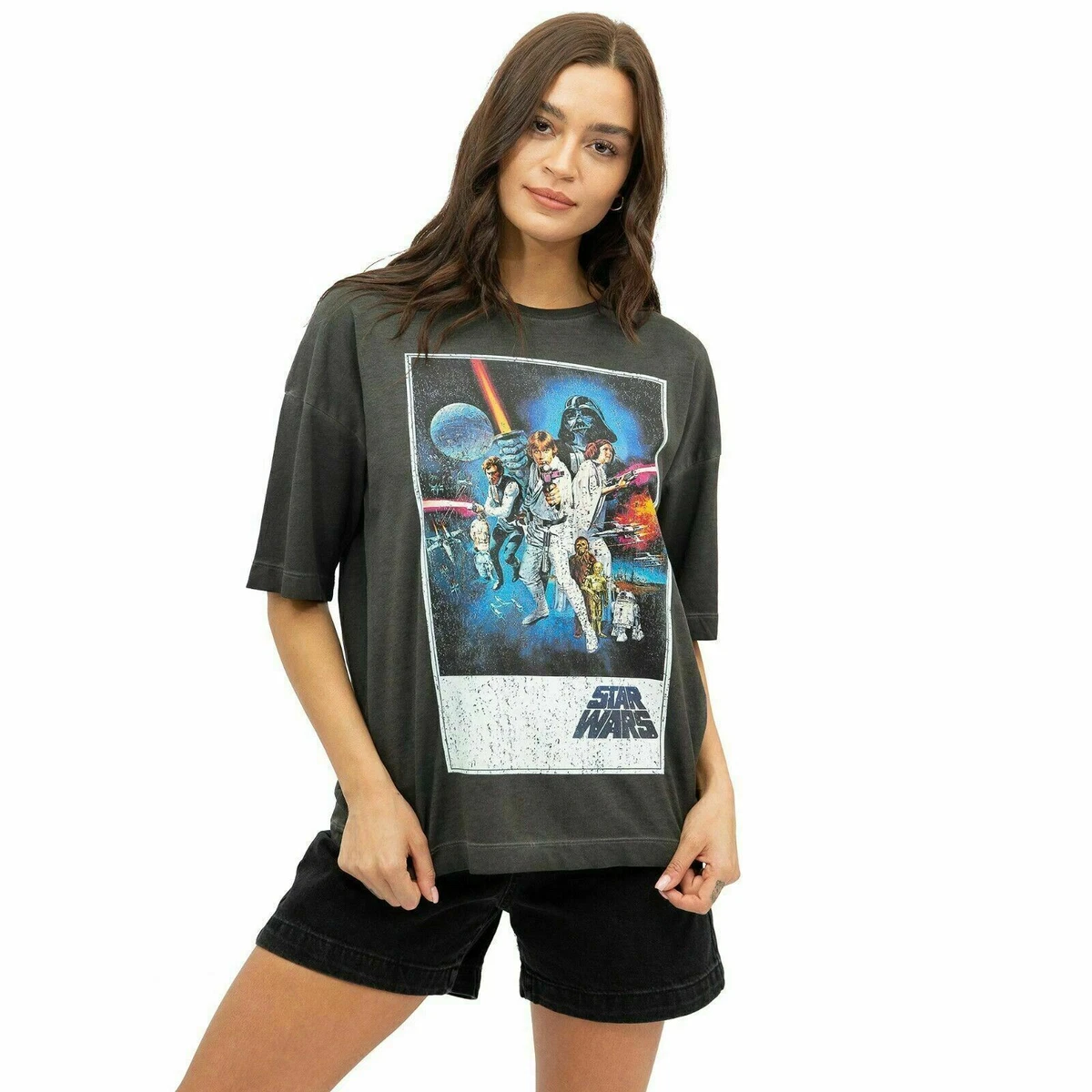 Star Wars Vintage Poster Oversized T-shirt Charcoal - |