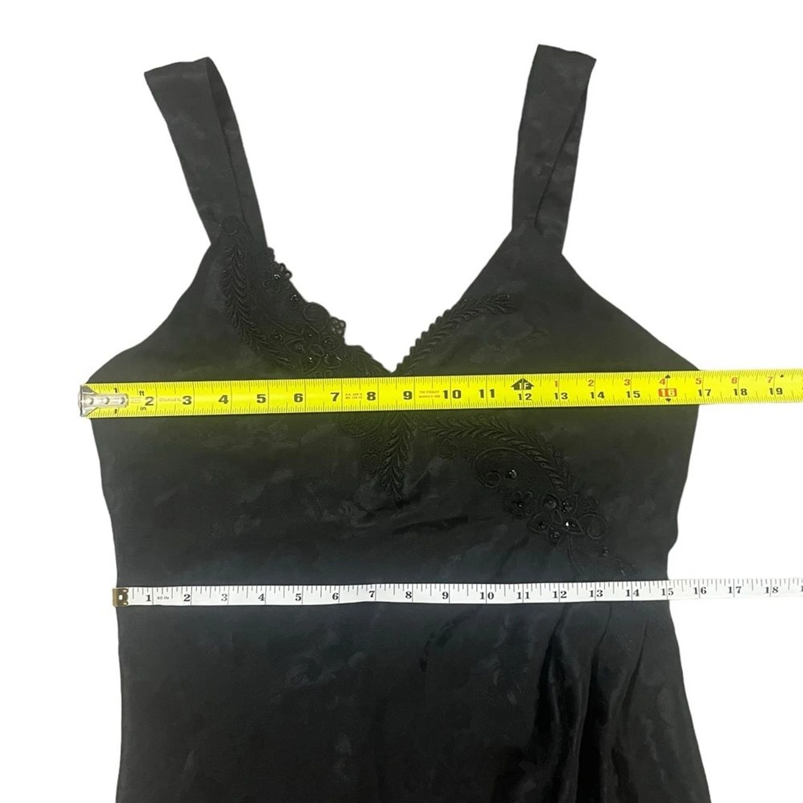 UNDERCOVER Abito slip vintage Victorias Secret oro label nero raso floreale donna piccolo