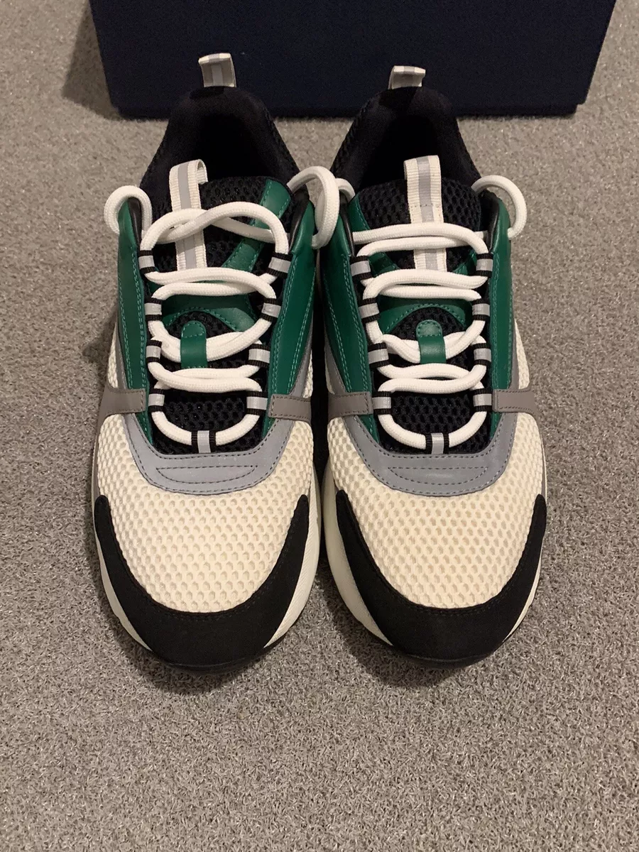 Rare Christian Dior CD B22 Green Leather White Black Suede Sz 9US