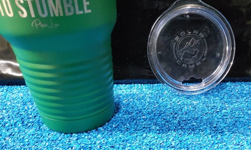 Tumbler 30oz Travel Mug Cup Stainless Steel "Let's Get Ready to Stumble" green - Picture 5 of 5