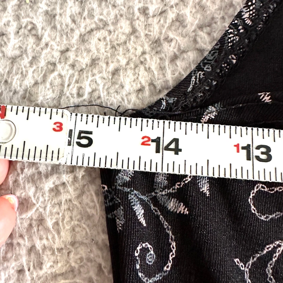 Maxi Vestido Vintage Años 90 Mediano Negro Hada Grunge Capricho Gótico Slinky Floral Foto 3 de 4