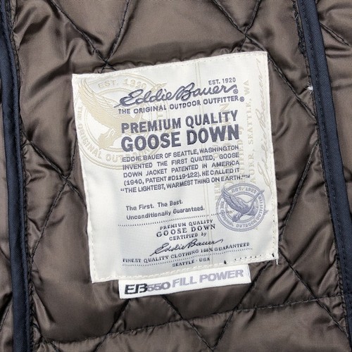 Eddie Bauer Navy Blue EB550 Goose Down Quilted Jacket Women’s Medium Tall MT - Picture 6 of 8