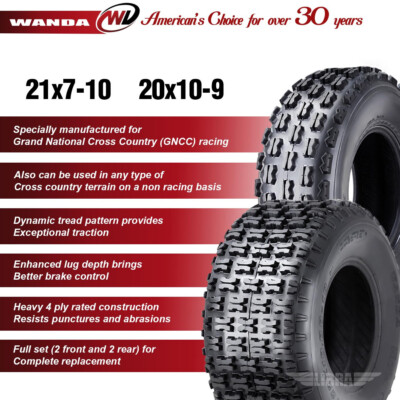 21x7-10 20x10-9 WANDA Sport ATV Tires Yamaha YFM350 YFZ450 Banshee
