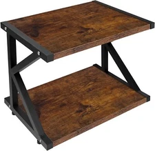 Printer Stand Multi-Purpose 2-Tier(16.9" x 11" x 12.2"), Rustic Brown 