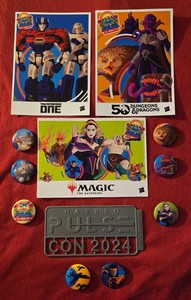 SDCC 2024 Hasbro Pulse Promo Lot- Cards, Pins, Parts Tree