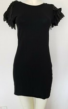 BLACK BODY CON STRETCH TIGHT FIT DRESS  SIZE L UK 10