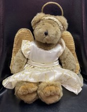Build A Bear Brown Teddy bear with Angel dress Outfit W/ Wings Halo