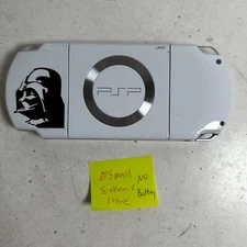 Sony PlayStation White PSP-2001 Limited Ed. Star Wars Darth Vader Console Works!