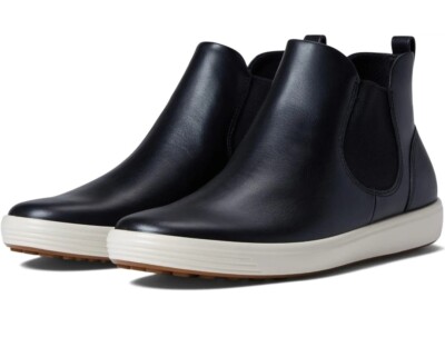 Ecco Soft 7 Women's Black Leather Chelsea Boot Booties New Size 41 US 10 10.5