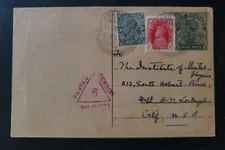 1943 Baidyanath India to Los Angeles California Calcutta Censor Cover
