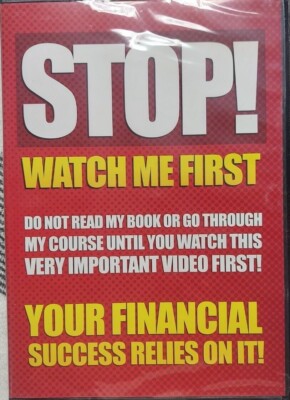 Anthony Morrison - Stop! Watch Me First Financial DVD 2009 - Brand New & Sealed!
