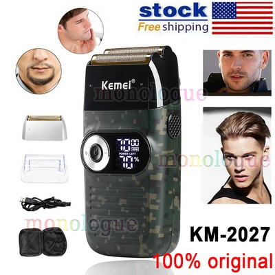 KEMEI Men Shaver LCD Display Cordless Rechargeable Hair Trimmer Electric Shaver