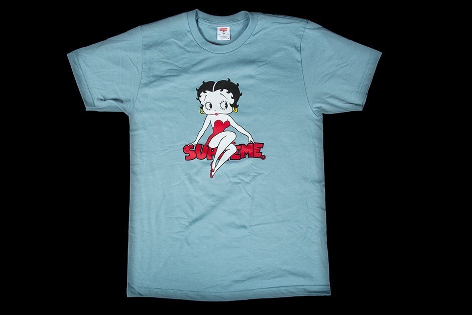 BRAND NEW SS16 SUPREME BETTY BOOP TEE SLATE L LARGE TRUSTED SELLER