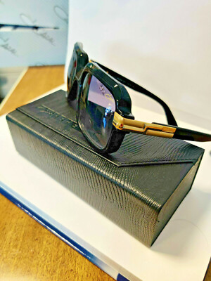 Cazal 607 Sunglasses - M. 607 Col. 001 Black & Gold 56-18-140mm Made Germany New Cazal 607 Sunglasses - M. 607 Col. 001 Black & Gold 56  main image 3