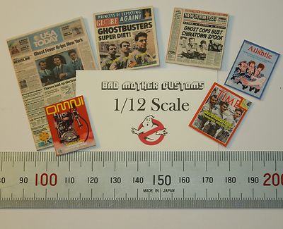 Ghostbusters 1/12 scale Magazines (six) from Movie Montage - magazines open!