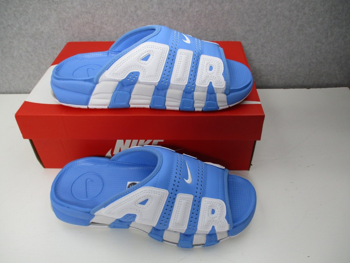 Nike More Uptempo Slides Sandals University Blue White Mens Sz