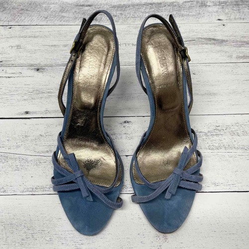J. Crew Blue Suede Lucie Slingback 