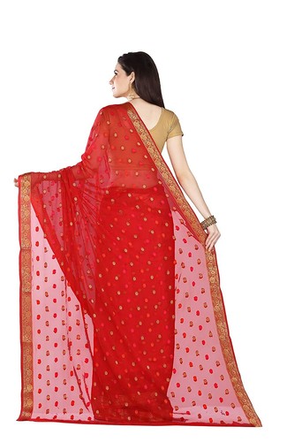 Women's Chiffon Zari Woven Saree With 