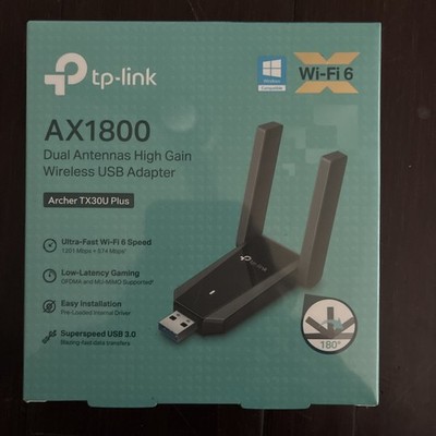 TP-Link AX1800 Dual Antennas High Grain Wireless USB Adapter (Archer TX30U Plus)