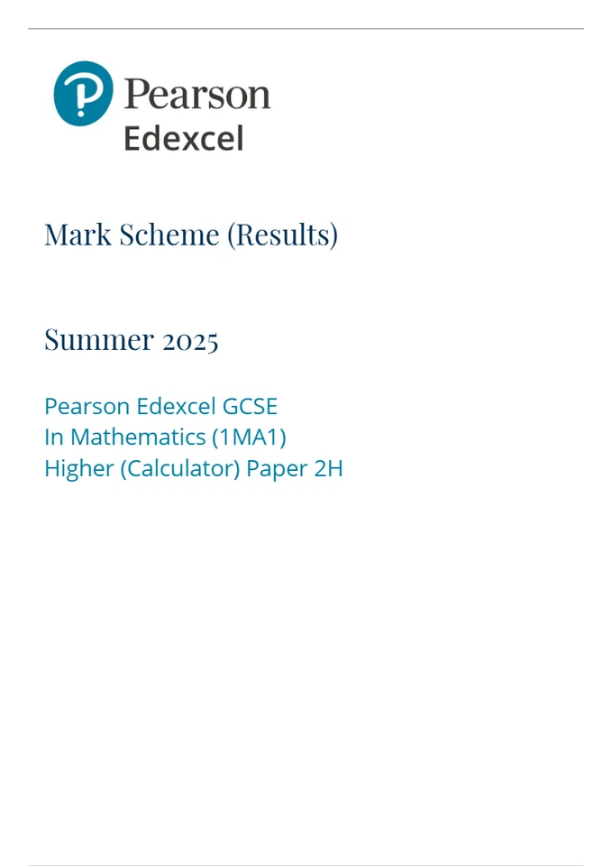 GCSE EDEXCEL MATHS JUNE 2025 ALL QUESTION PAPERS + MARKSCHEMES (1MA1/1H/2H/3H) - Image 4 of 4