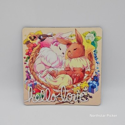 3'' Eevee ''Hello Love'' Magnet Square Multicolor