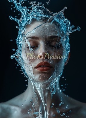 A4 Foto Portrait Frau Malerei Modern Farben Poster (4121)