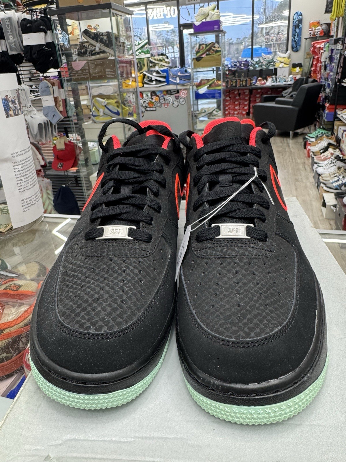 Size 9 Nike Air Force 1 Low Yeezy Black Red 488298-048 From 2014 thumbnail 3